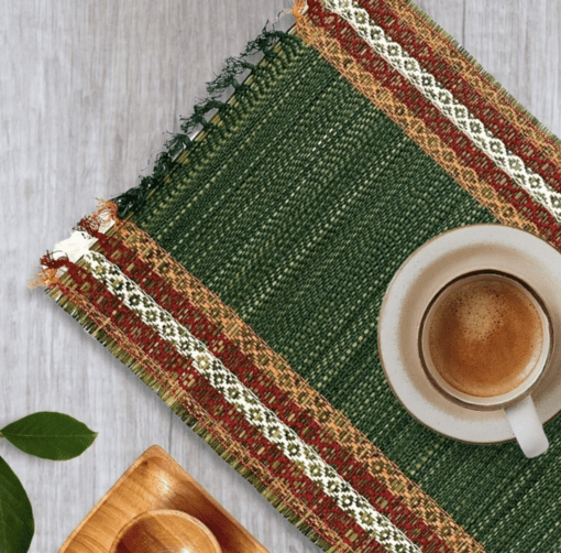 Handmade Dining Table Mats in Green (Set of 2/4/6) | Eco Friendly Tableware Sustainably Handwoven from Natural Grass - Image 2